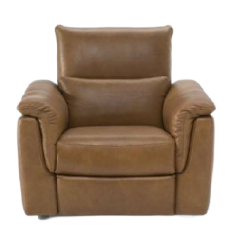 Brown leather recliner chair.