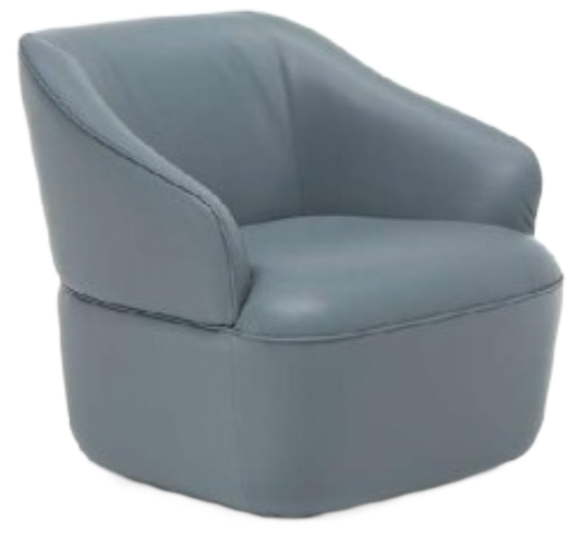 Gray leather swivel armchair.