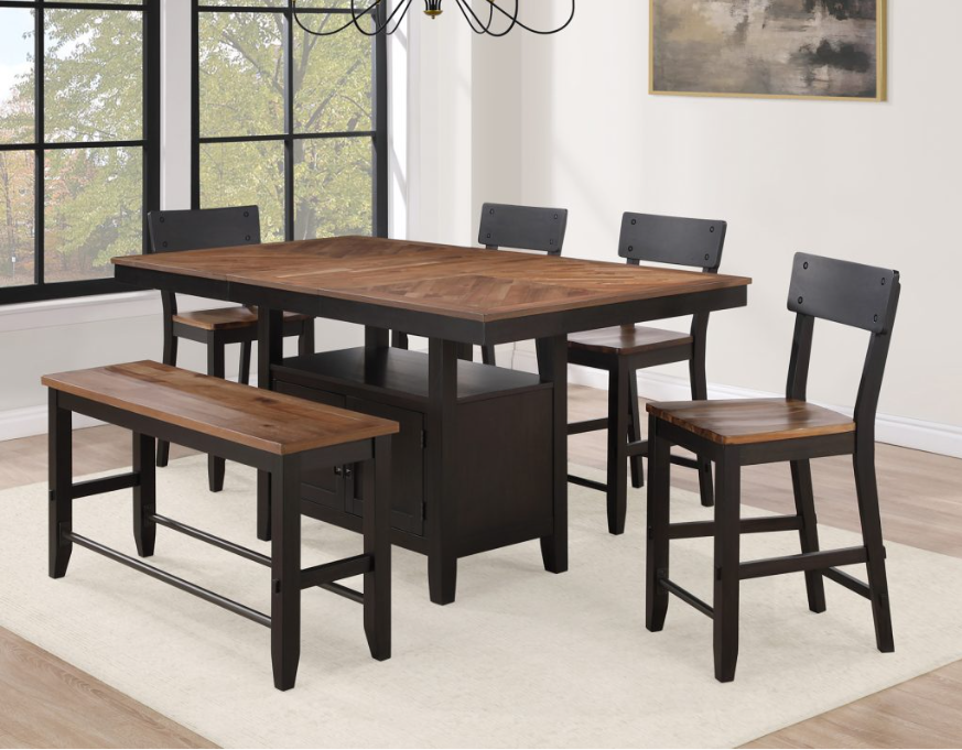 Steve Silver Aubrey 5-Piece 54″ Round Dining Room Table at Peerless Furniture STL