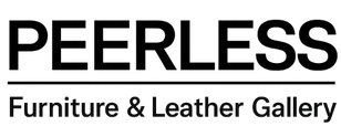 Peerless Furniture & Leather Gallery logo. Black text on white background.