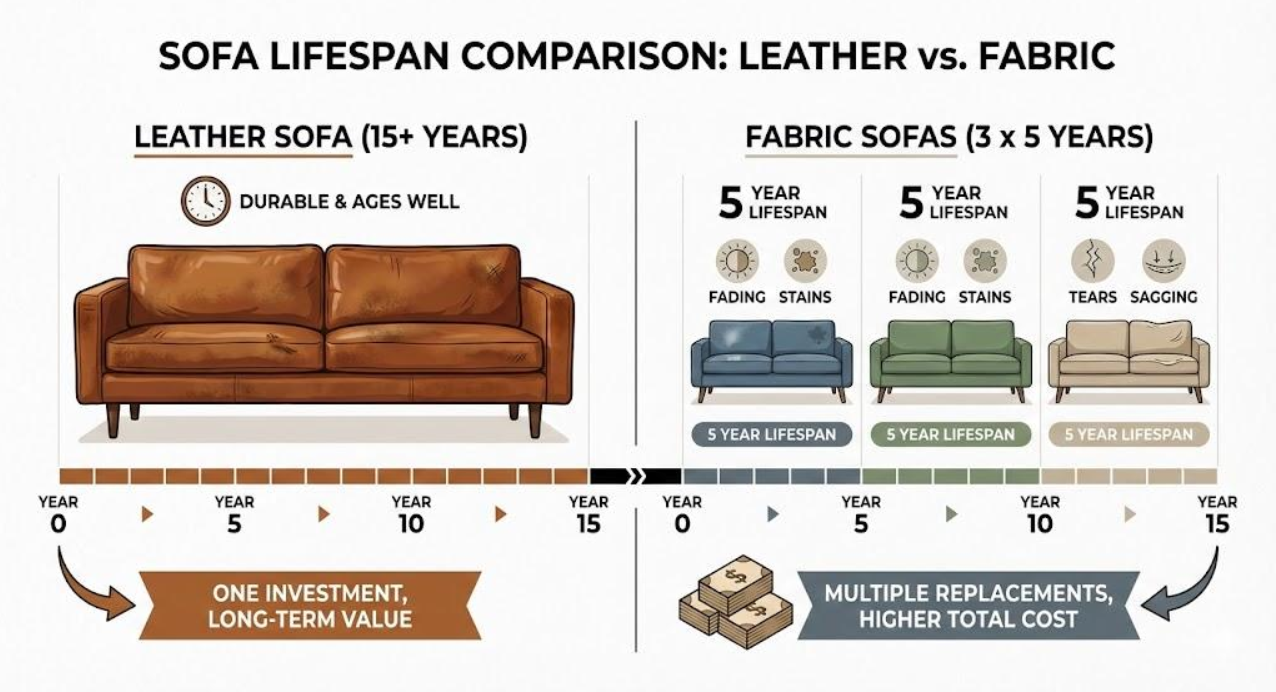 Difference between a leather sofa and fabric| Peerless Furniture | STL