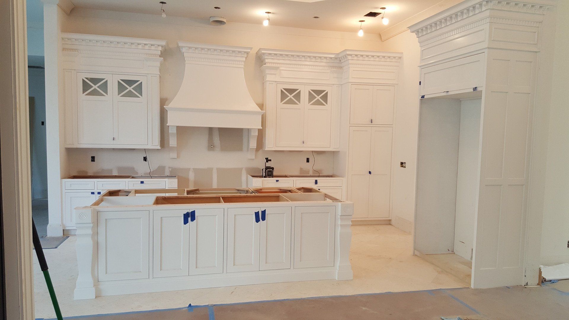 White custom kitchen cabinets