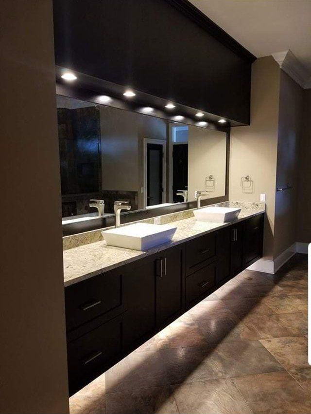 Modern bathroom with cabinets — Montgomery, IN — Unique Woodworx LLC