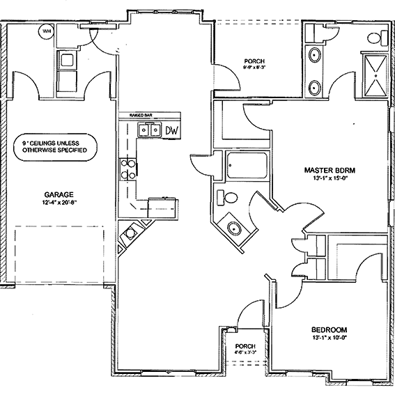 garden home floor plan at Mt. Carmel Community in Benton, AR