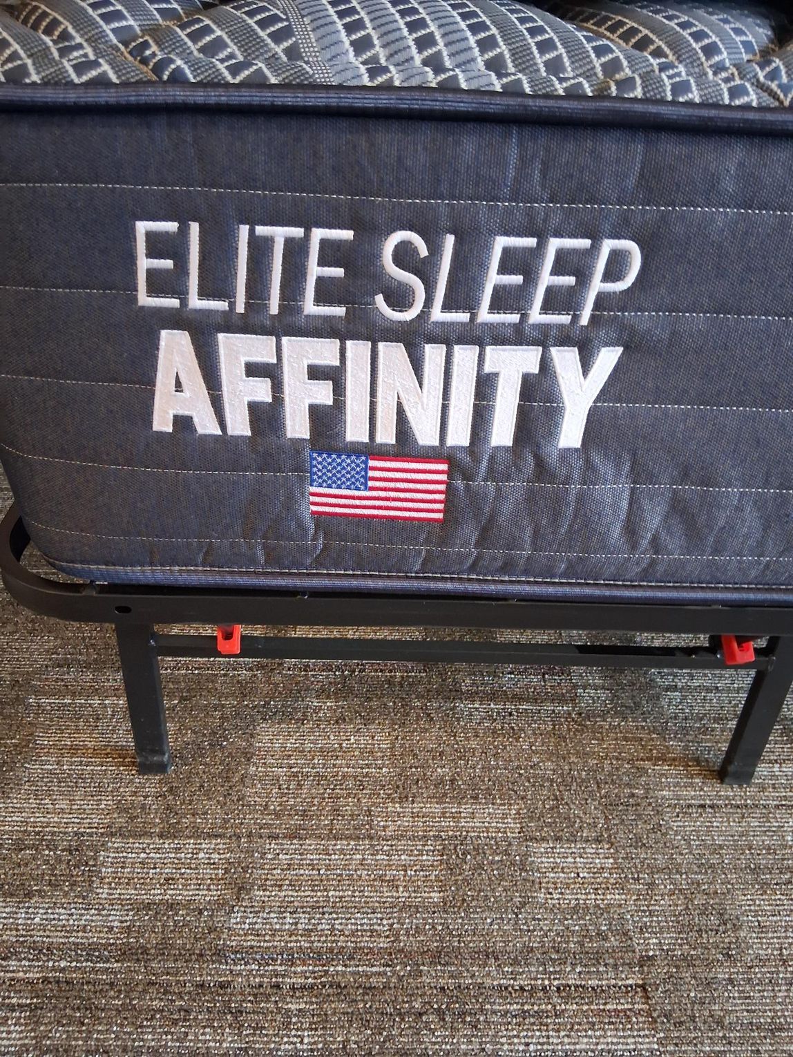 Dark blue mattress with 