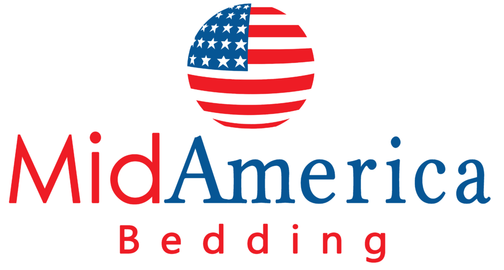 Logo: MidAmerica Bedding with an American flag circle above the text.