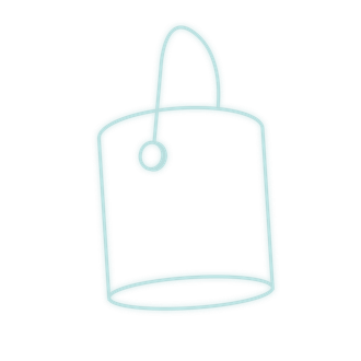 Hellblaue Umrisslinie eines Einkaufstaschen-Symbols auf weißem Hintergrund