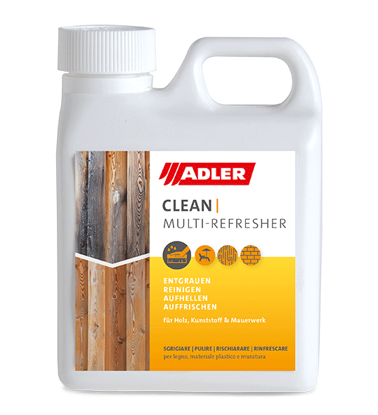 ADLER Clean Multi-Refresher Flasche mit weißem Verschluss und Griff auf weißem Hintergrund