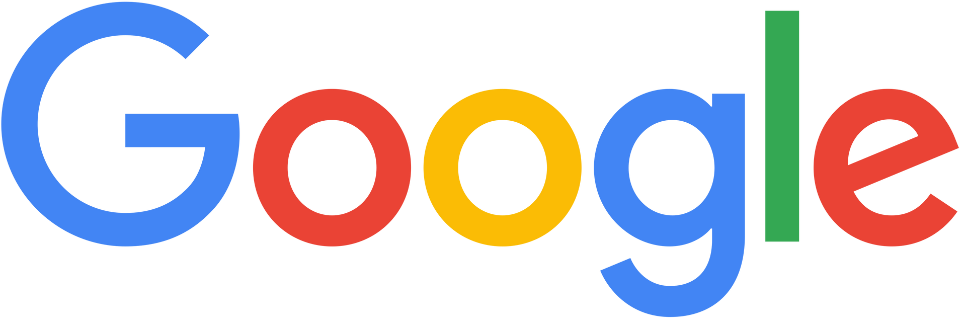 Google-Logo in blauen, roten, gelben, blauen, grünen und roten Buchstaben auf weißem Hintergrund