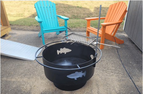 Amish Crafted Metal Fire Pit Custom Fish River Valley Shed Dardanelle AR