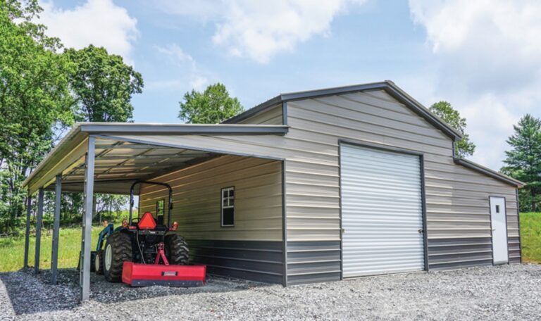 Metal Building Garage Beige Grey River Valley Shed Dardanelle AR