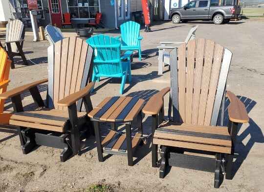 Amish Crafted Outdoor Patio Chair  Tablet Set Brown Black River Valley Shed Dardanelle AR