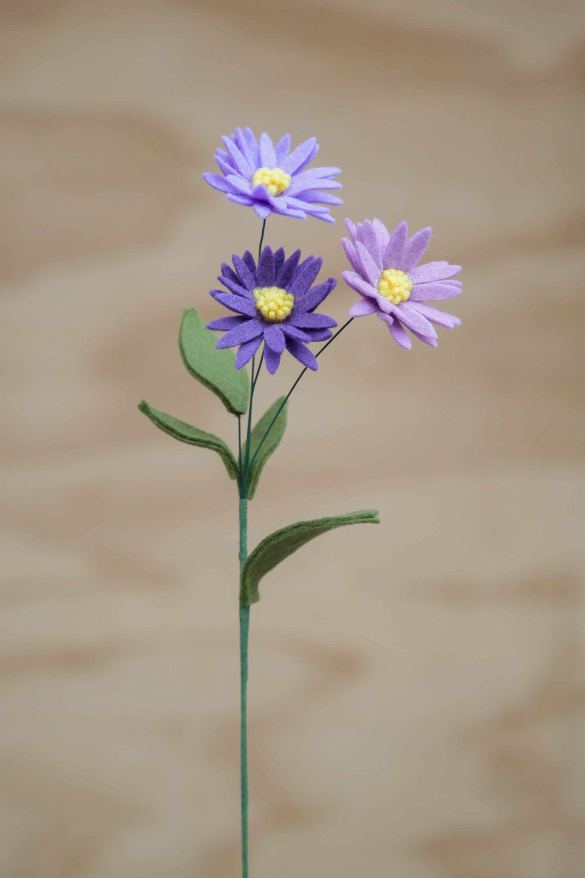 geboortebloem september; dagbloem, handgemaakt van vilt