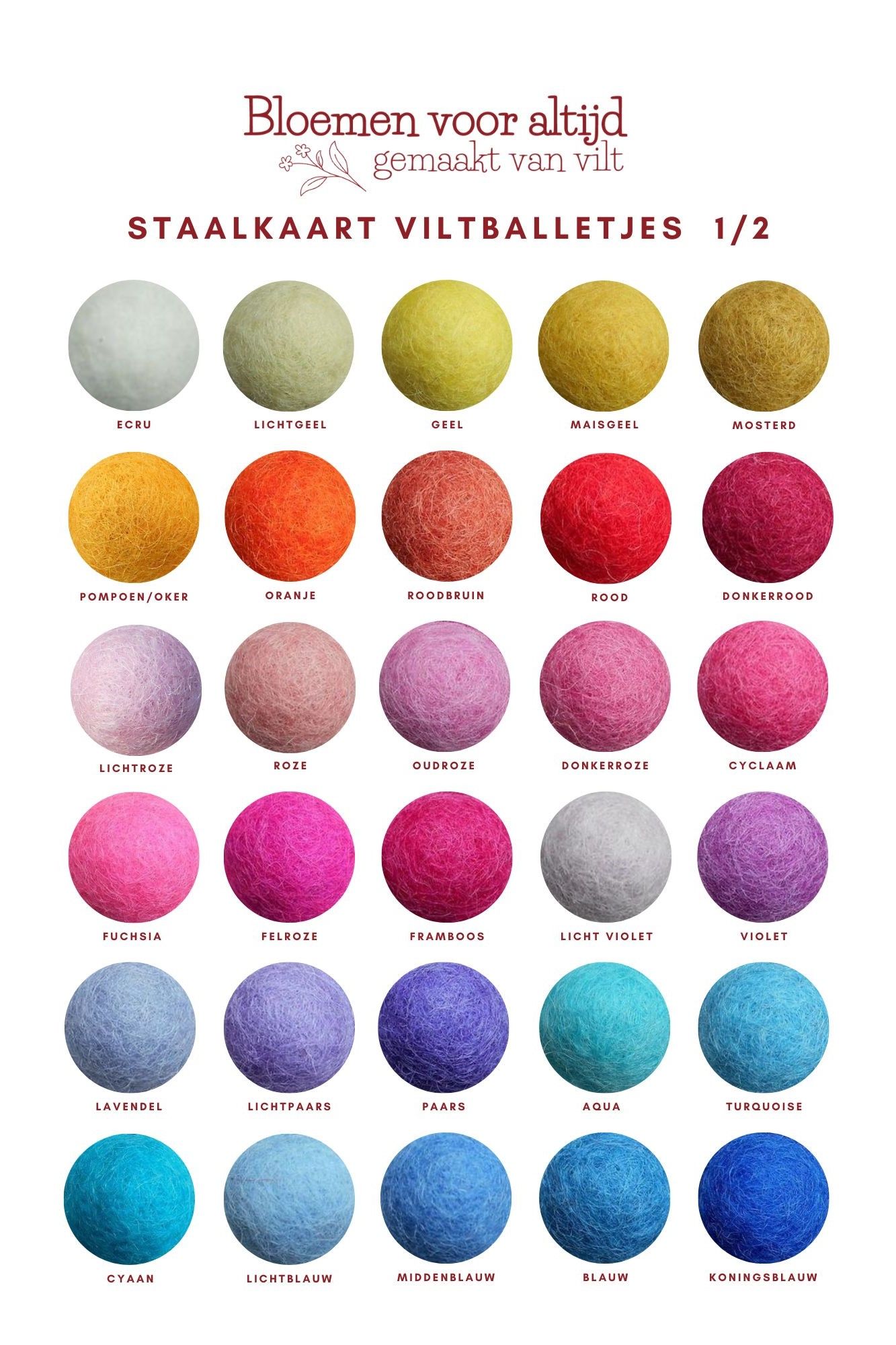 staalkaart balletjes van florever bloemen