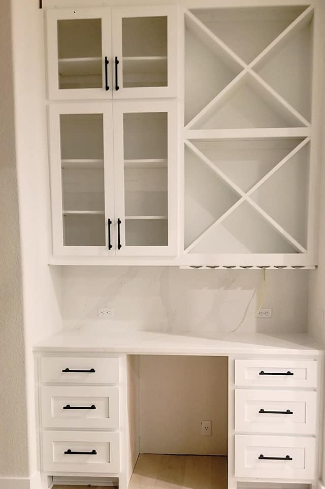 White Cabinets with Black Hardware - Austin, TX - CF Builder Supply