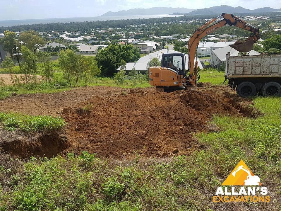 Mini Excavator On Construction Site in Townsville— Excavation in Townsville QLD