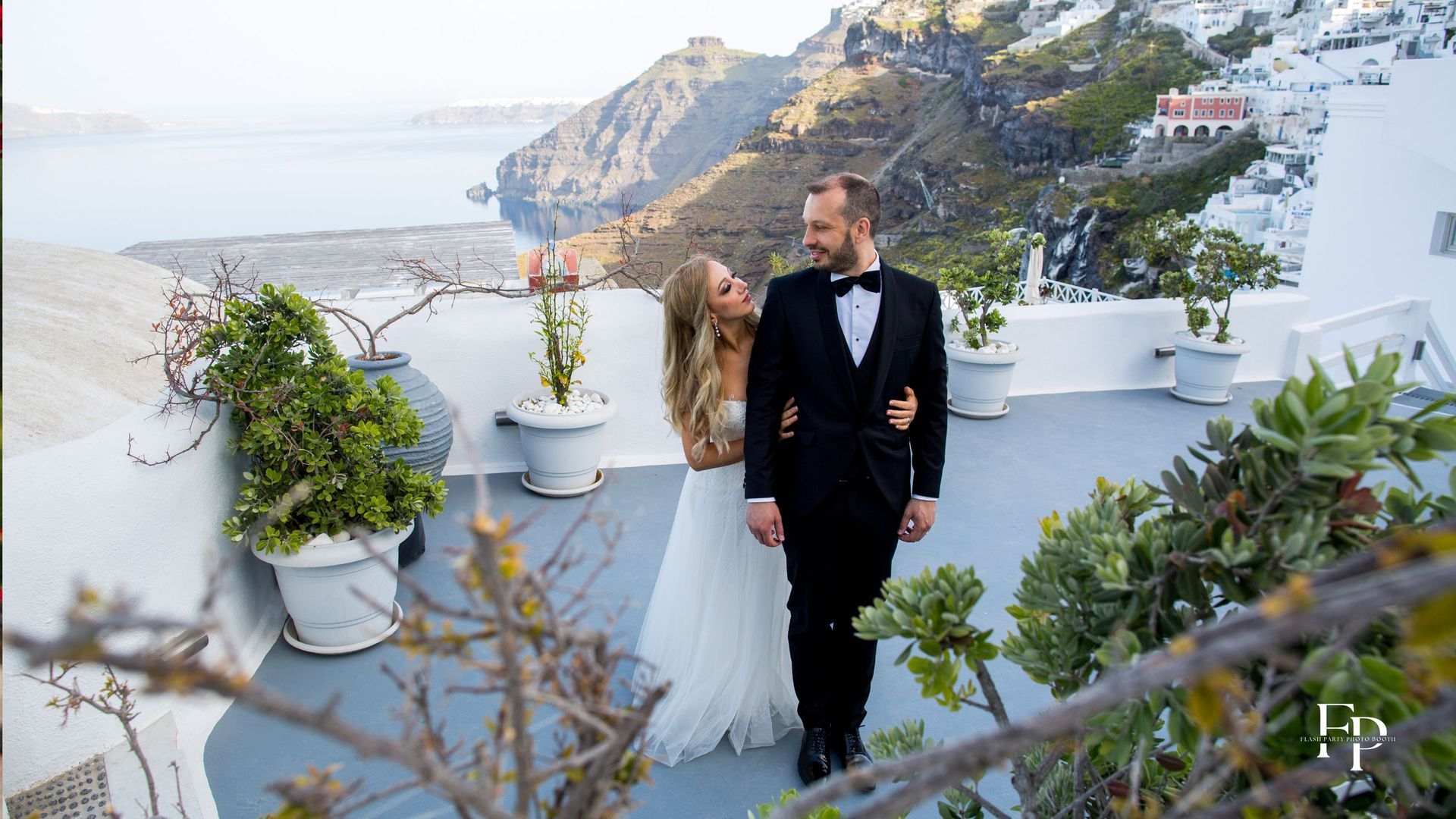 Groom and bride share a tender moment in their San Jose destination wedding photo.