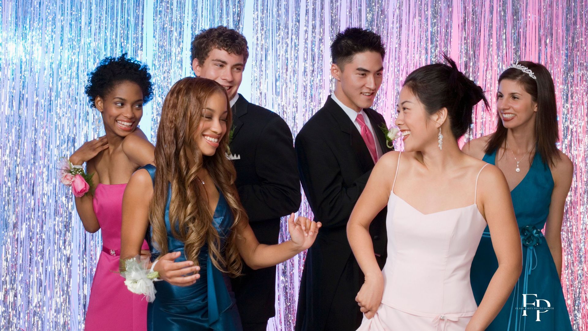 Close friends laughter and smiles at the South Austin prom.