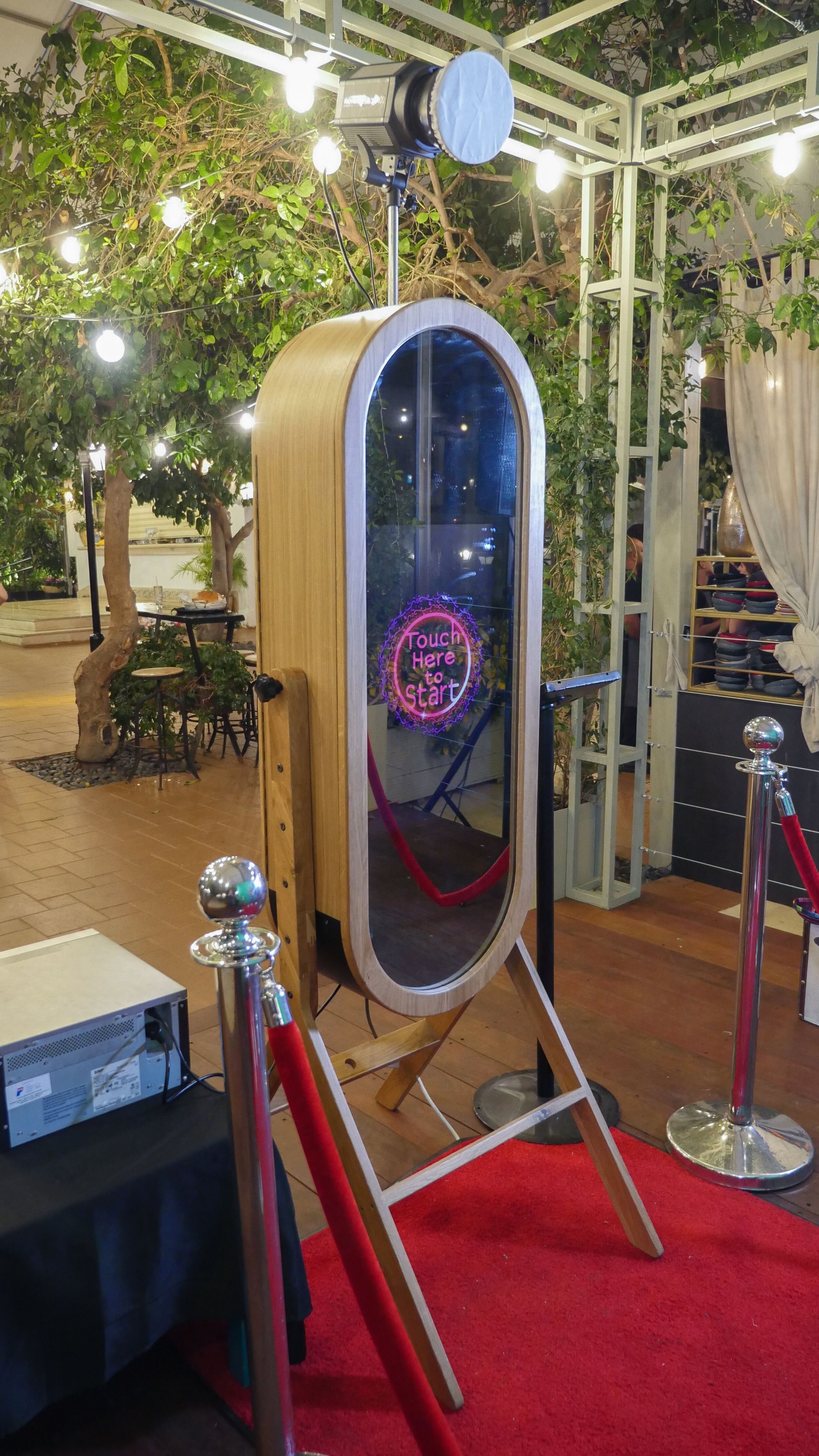 A mirror photo booth rented on a wedding in San Antonio