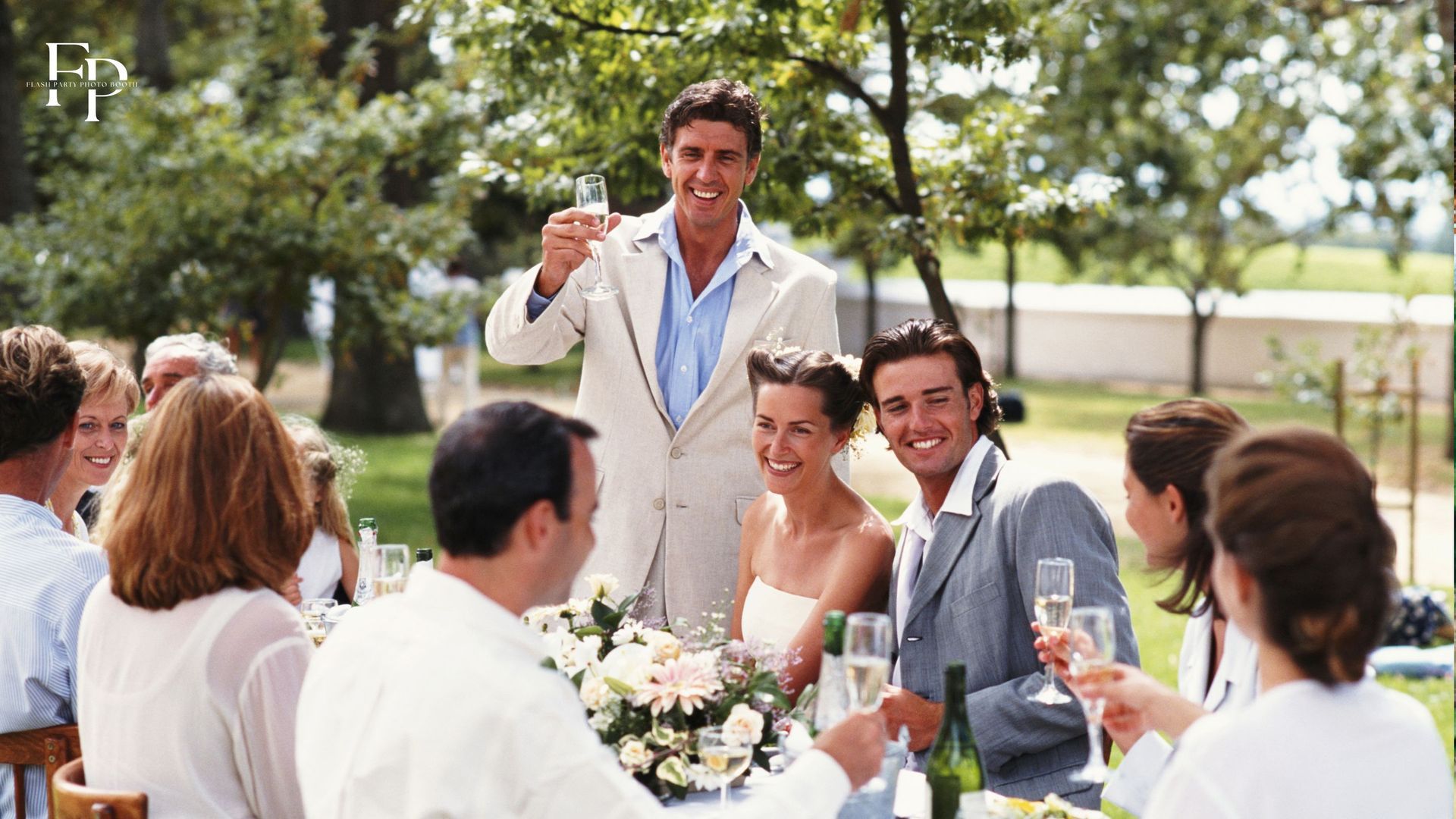 San Antonio groom aising his glass in a heartfelt toast.