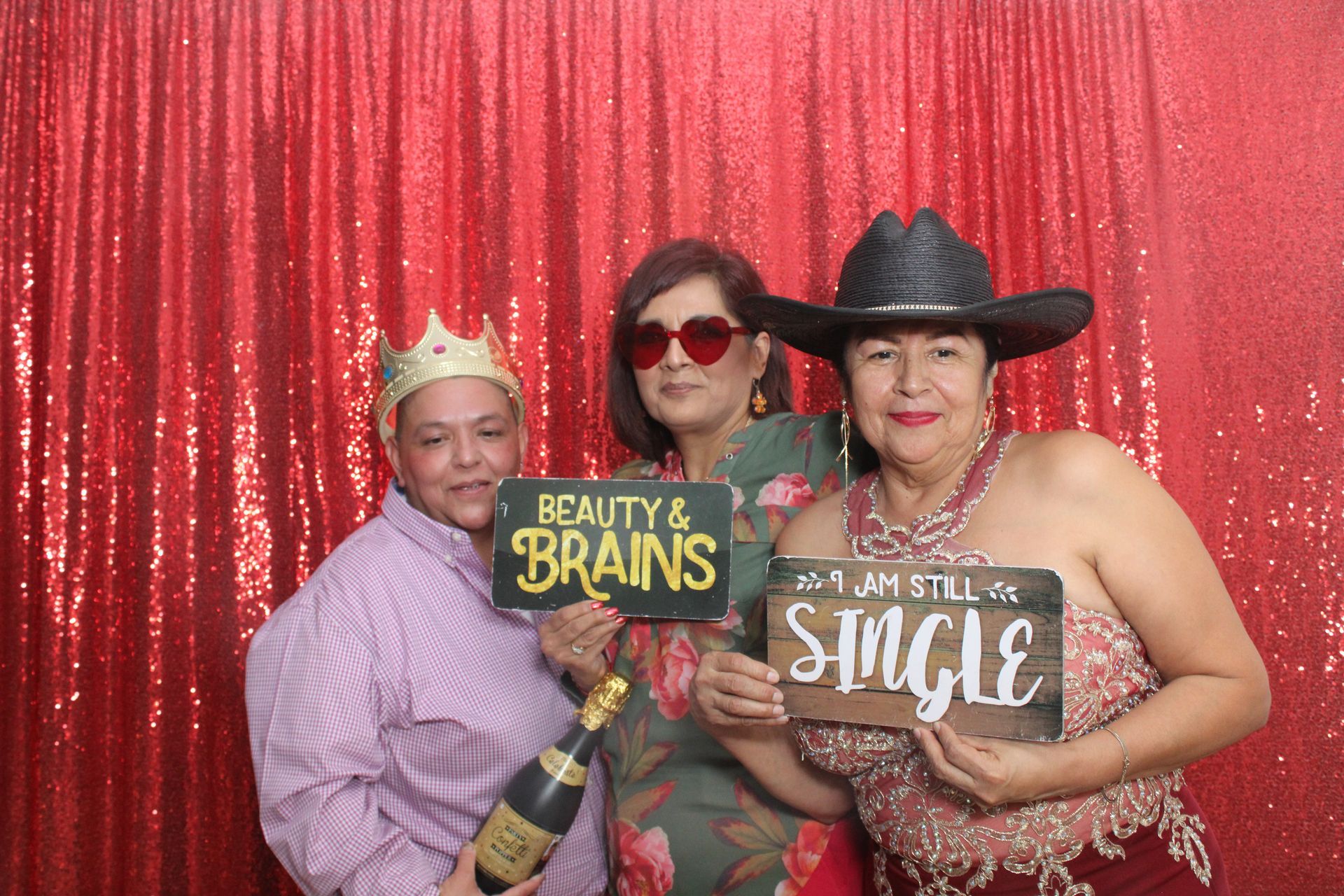 Photo props included with Frisco photo booth rentals for weddings, birthdays, corporate events & more!