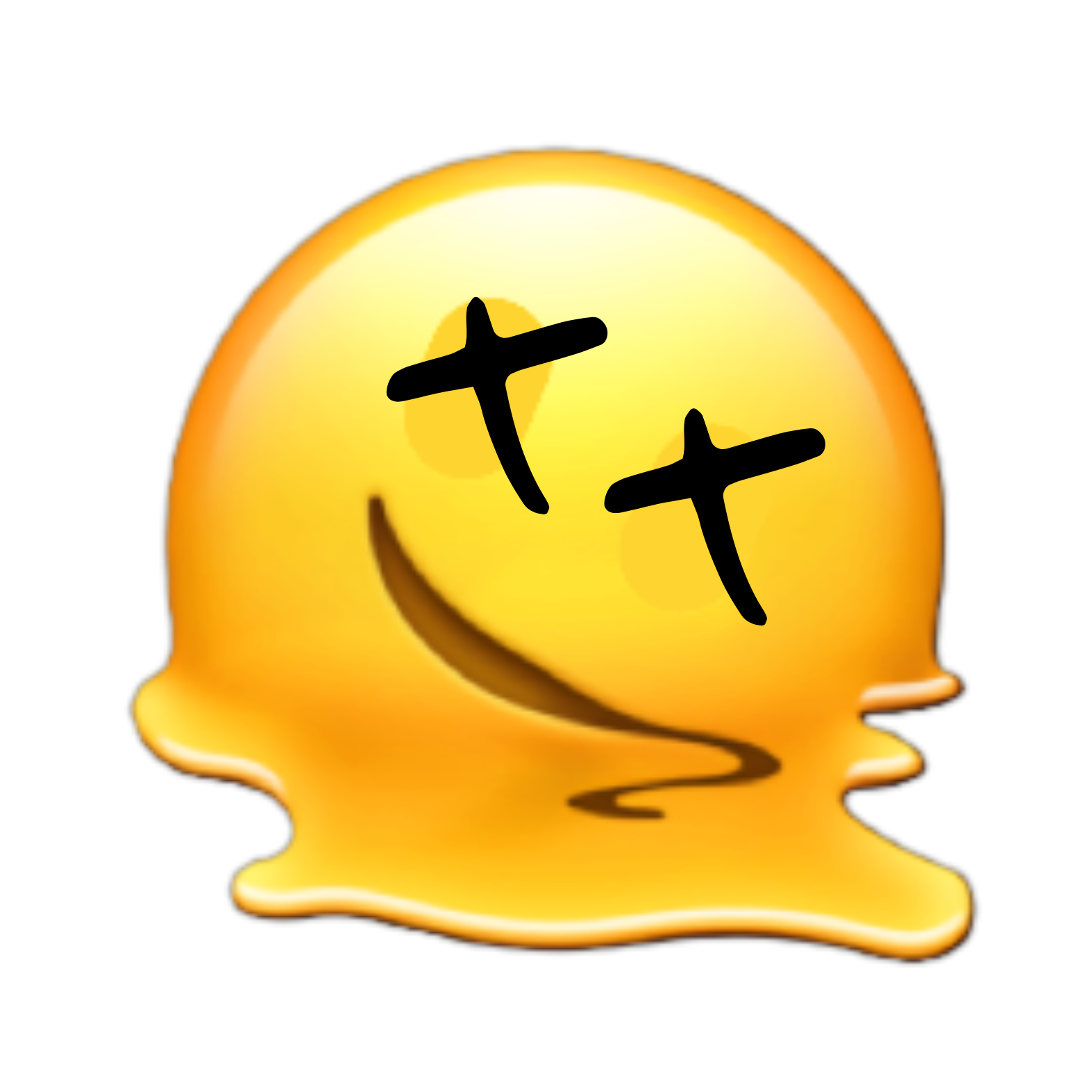 A yellow smiley face with two crosses on it 's eyes