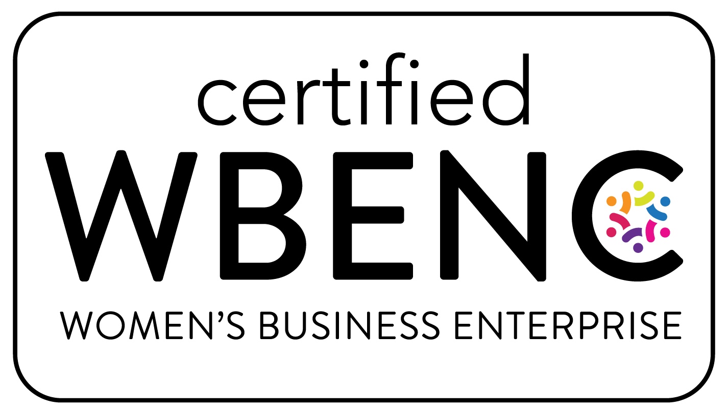 A certified wbenc women 's business enterprise logo on a white background.