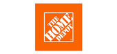 The home depot logo is orange and white on a white background.