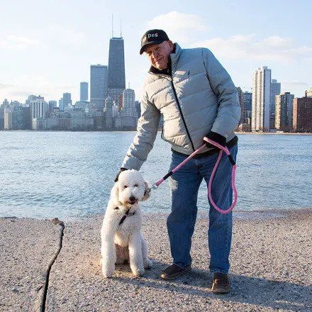 Pet Exercising — Al Olsen And His Golden Doodle in Chicago, IL
