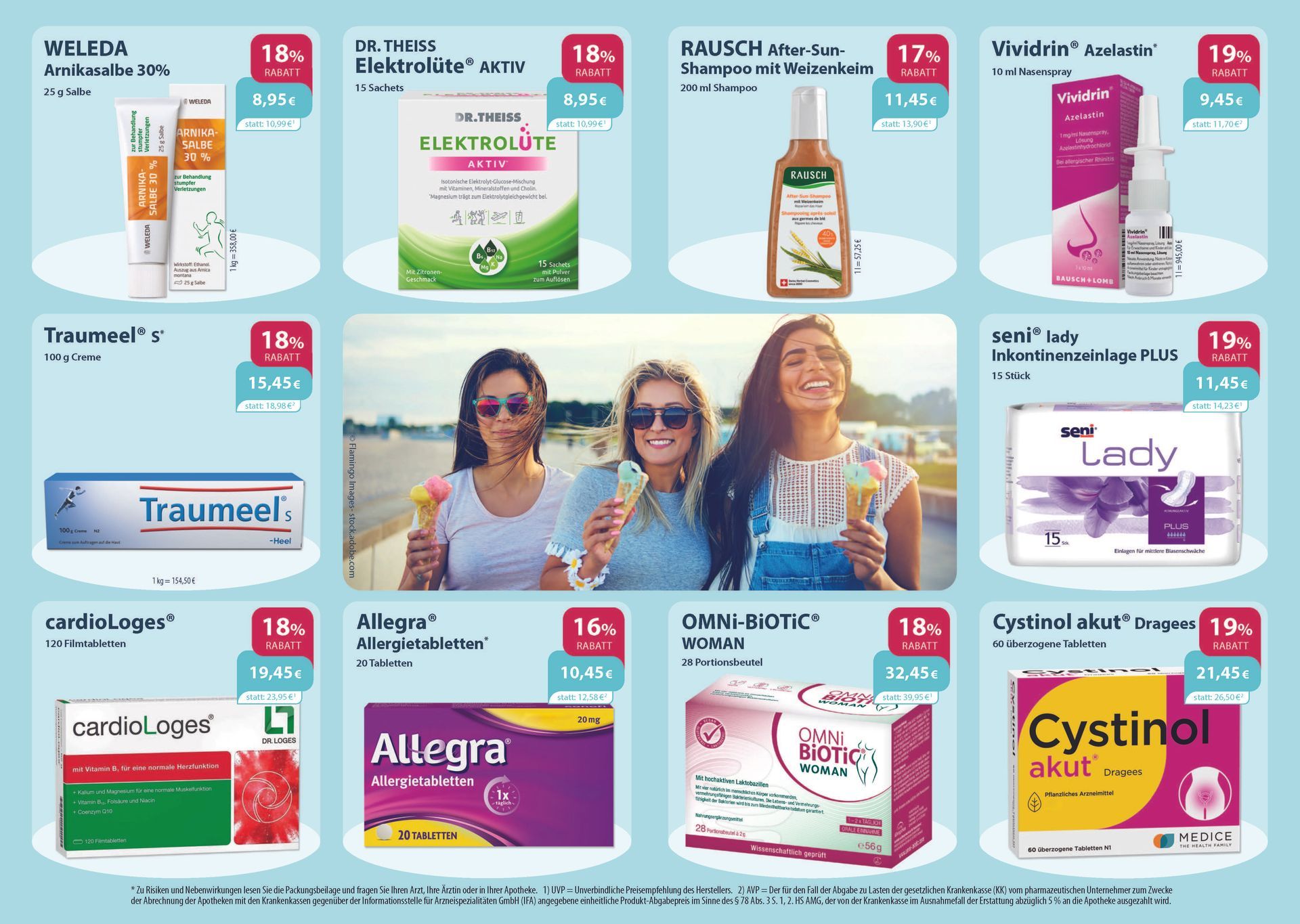 Ein Flyer für eine Apotheke mit dem Bild eines Babys darauf.