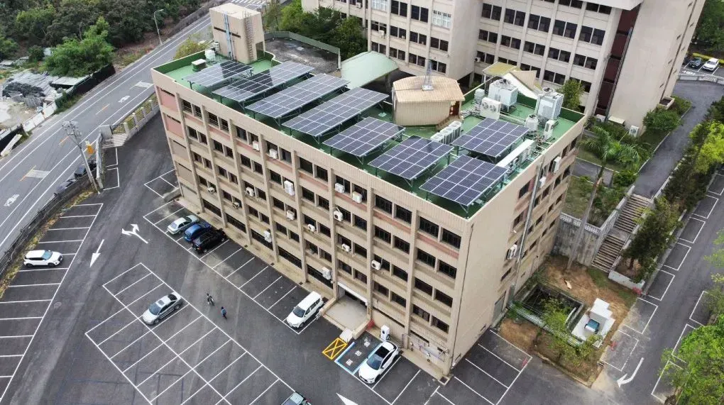 Solar-storage-charging demo site at Chunghwa Telecom Kaohsiung, built by Billion Watts