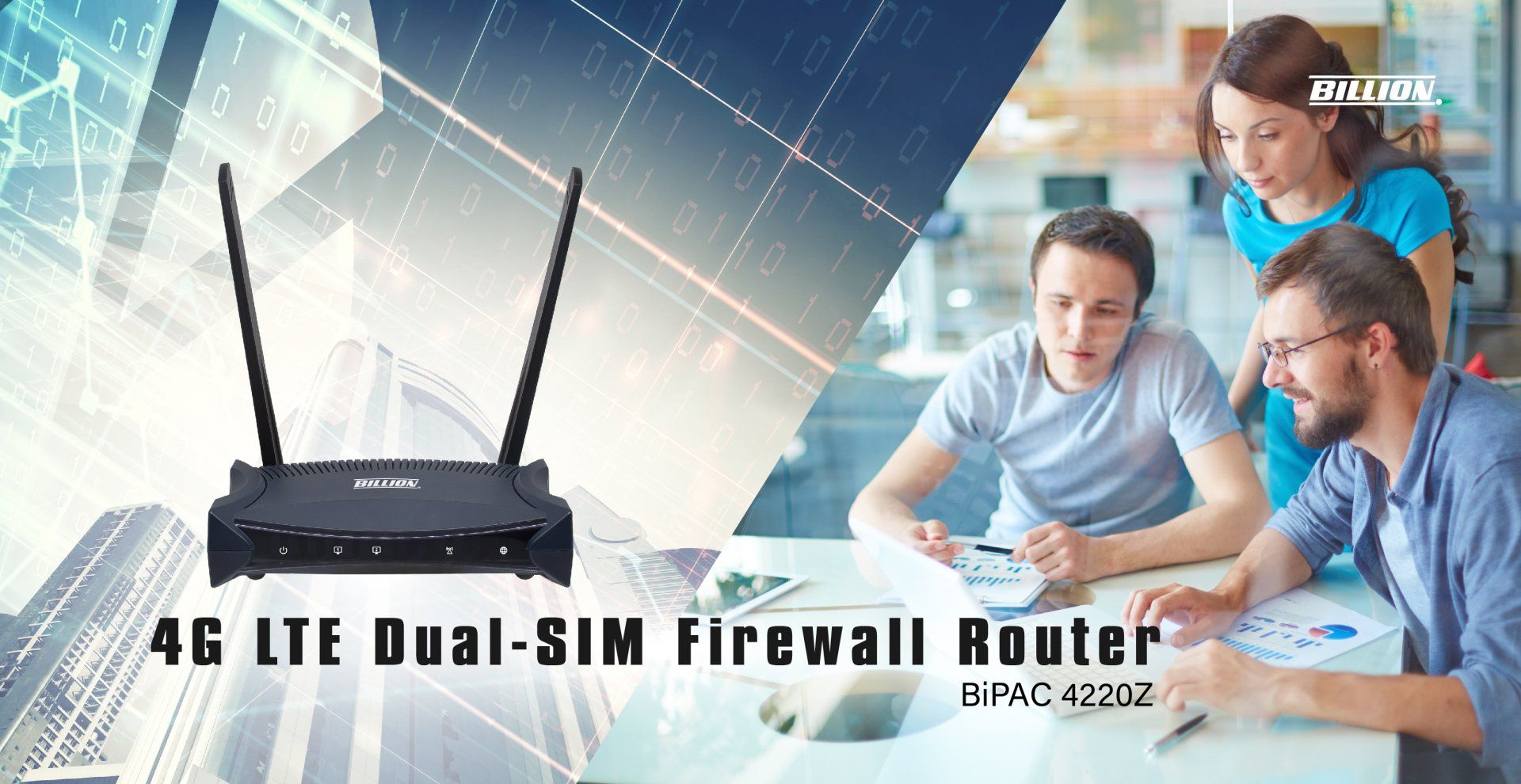 4G LTE Dual-SIM Firewall Router - BiPAC 4220Z