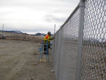 Worker and fence