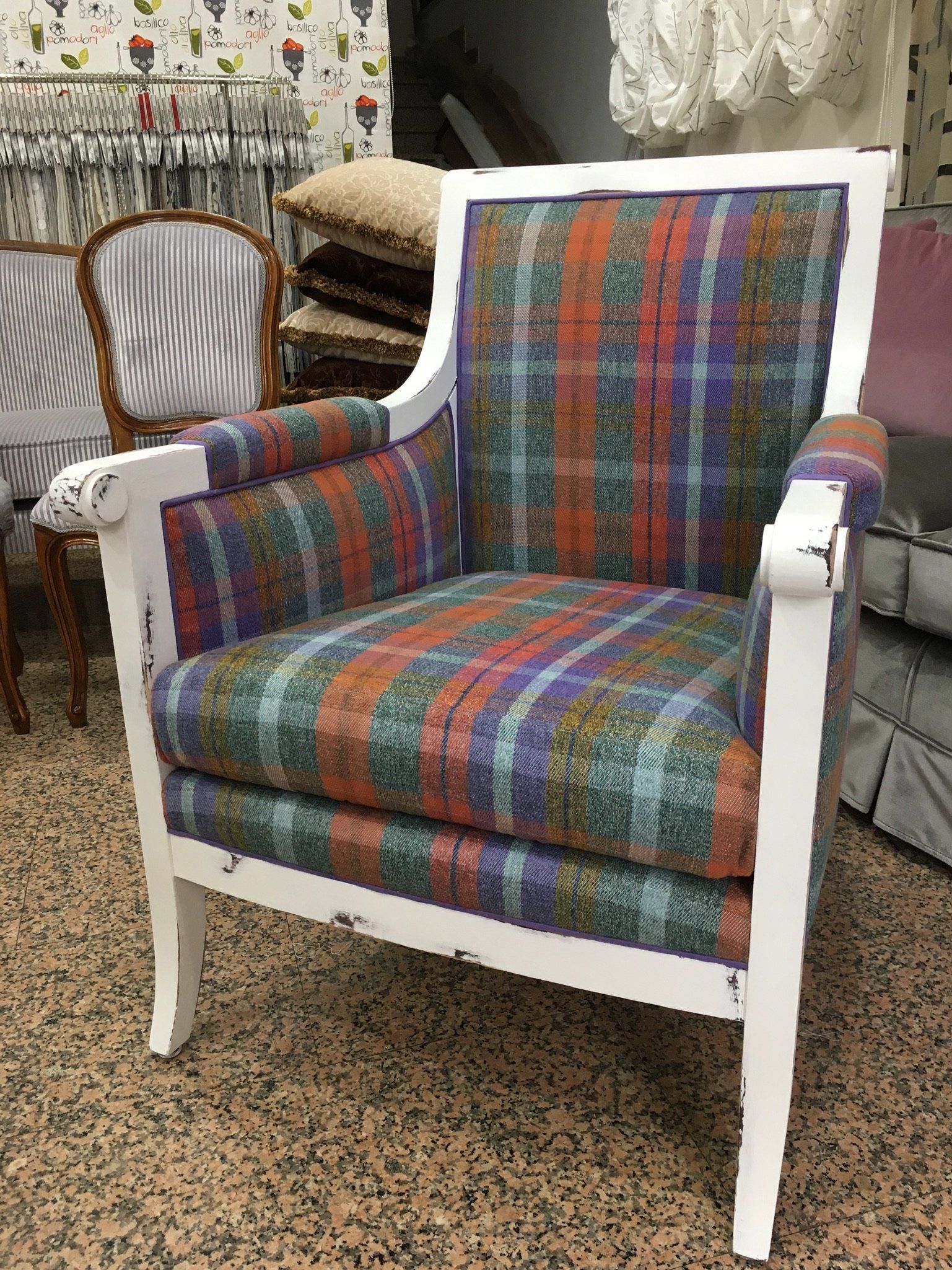 Rivestimento a losanghe per poltrona