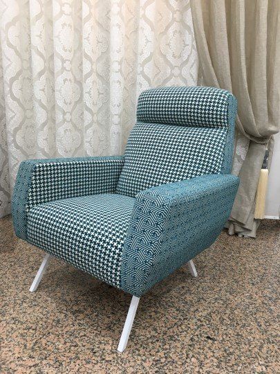 Tappezzeria blu per poltrone