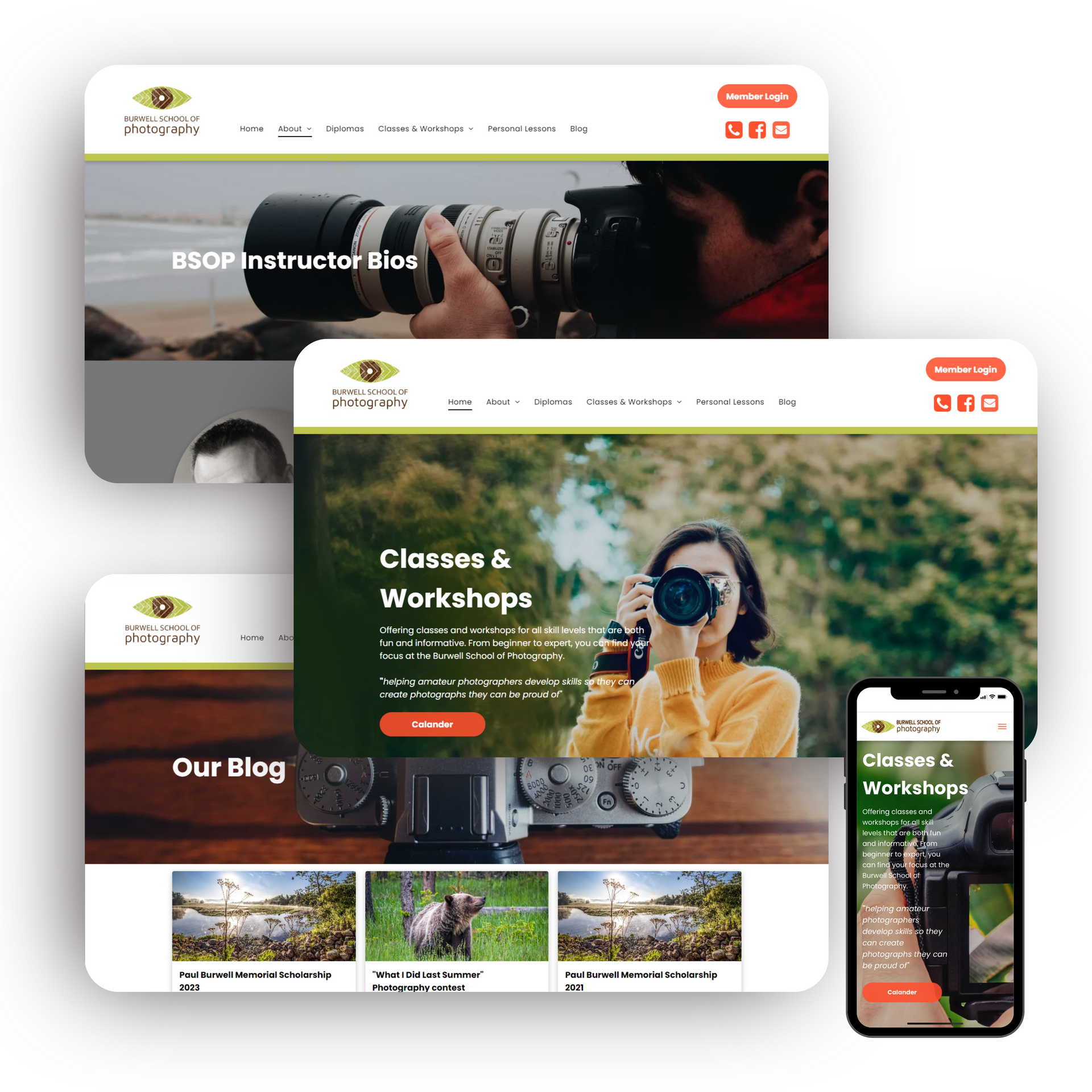 A woman is taking a picture with a camera on a tablet and phone.