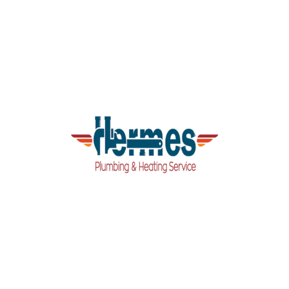 Hermes plumbing and heating service logo on a white background