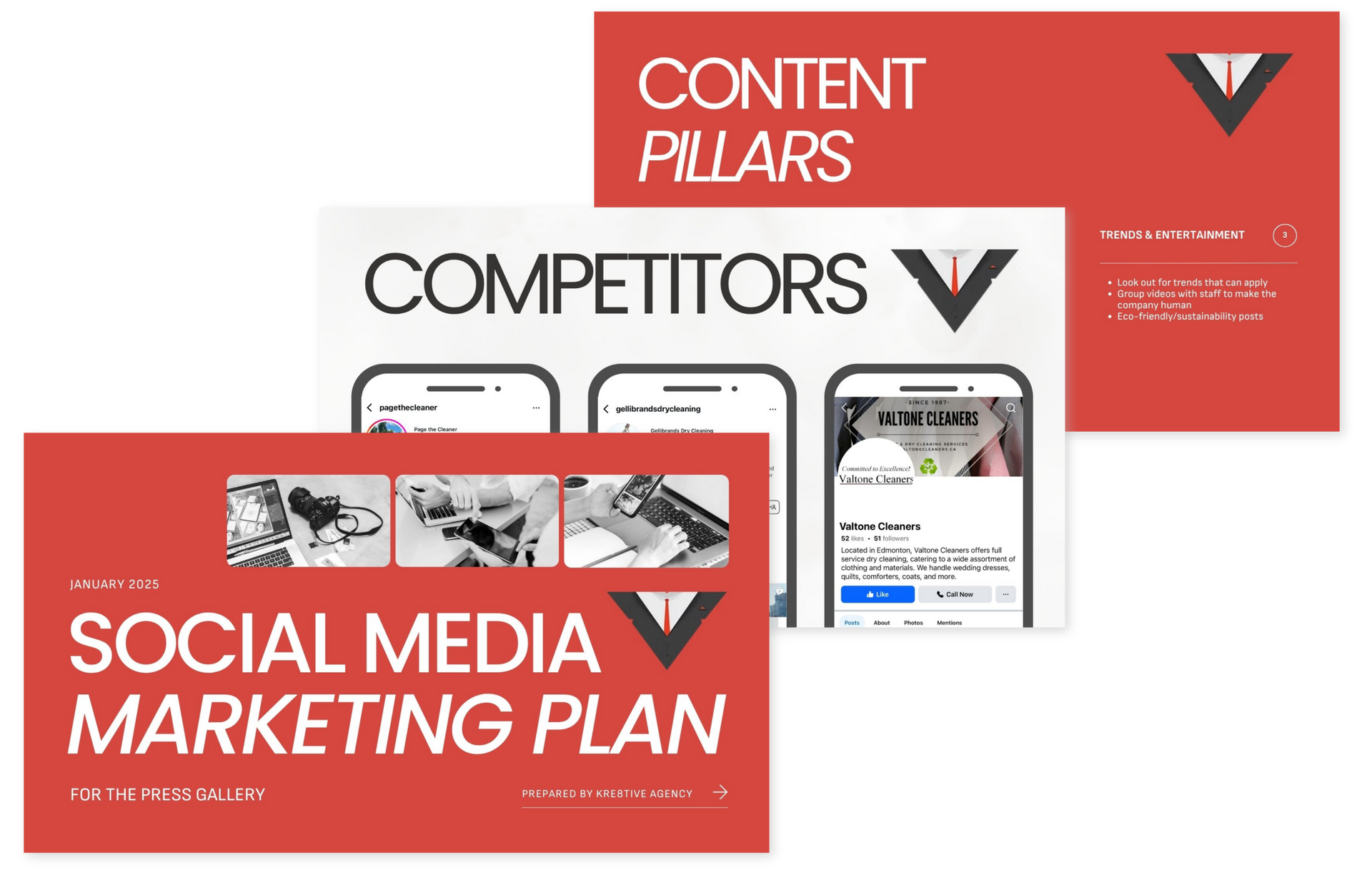 A social media marketing plan for competitors and content pillars