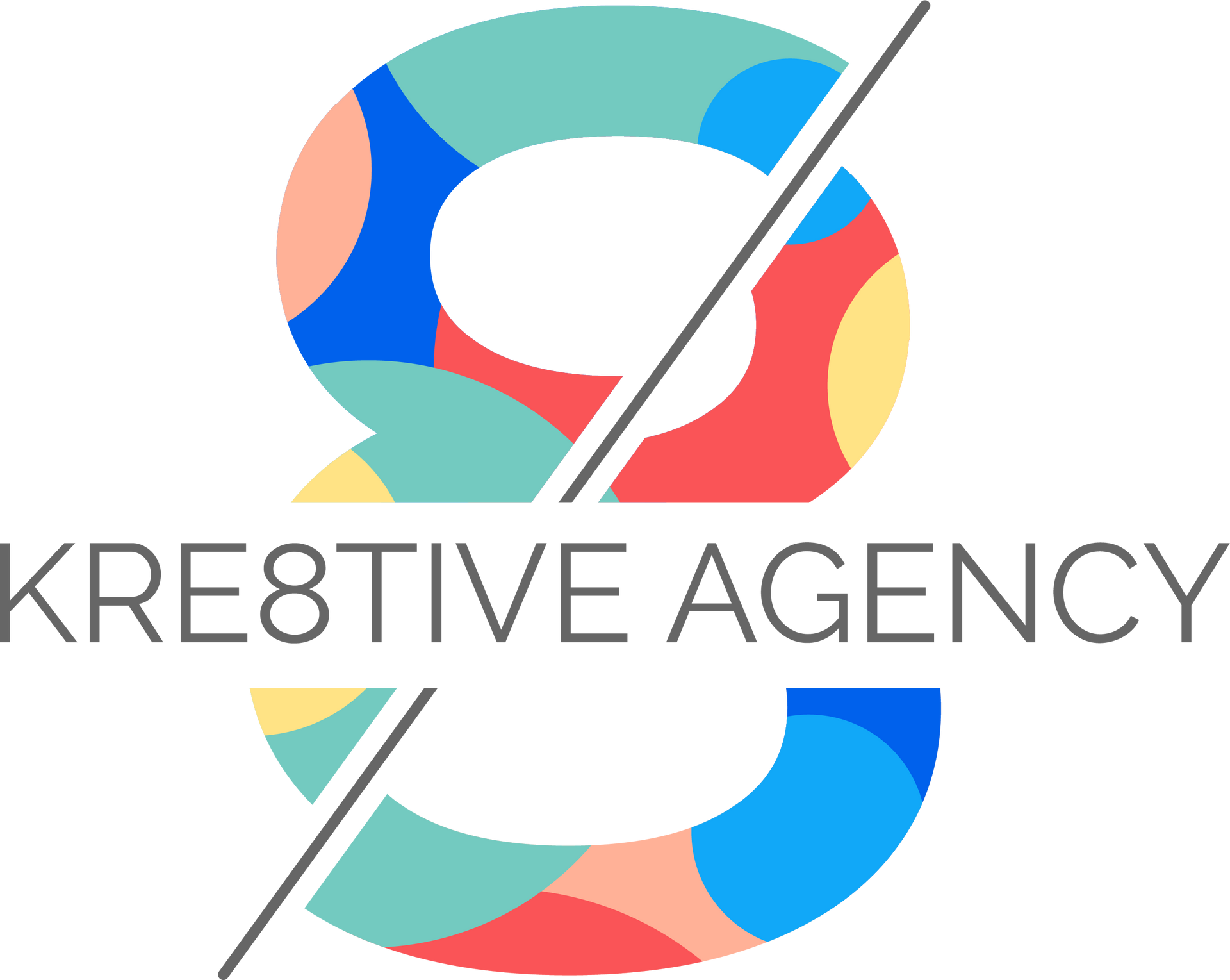 A logo for kre8tive agency with a colorful number 8