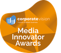 A badge from Corporate Vision that represents our innovative media abilities within our agency.