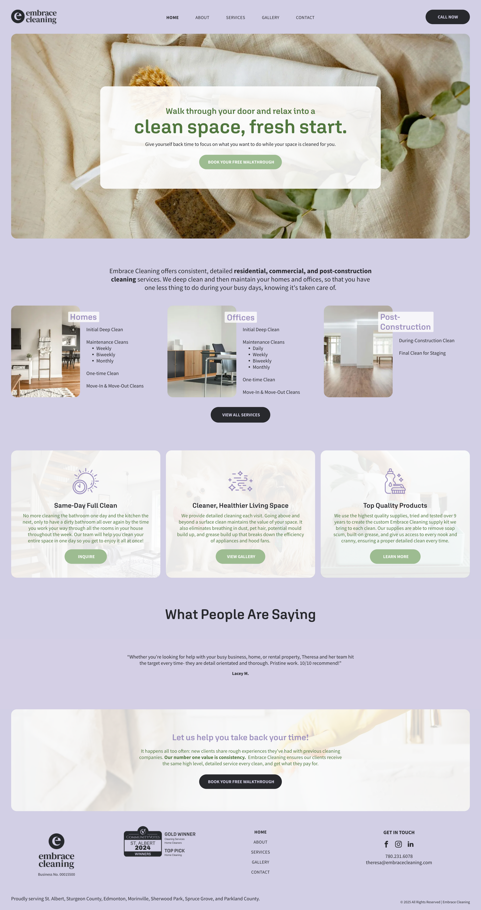 A screenshot of a landing page for a website.