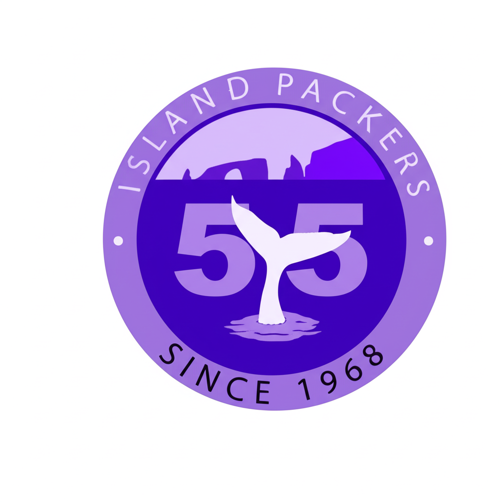 A purple logo for island packers since 1968