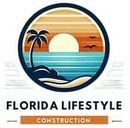 Circular logo: Beach scene with sunset, palm tree, and text "Florida Lifestyle Construction."
