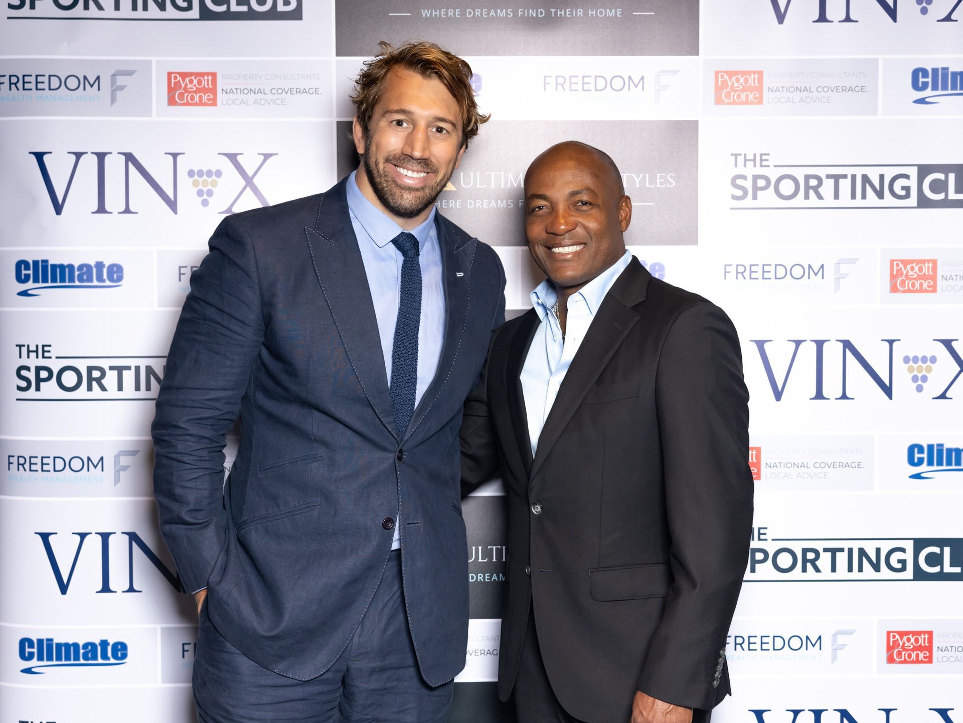 Brian Lara at a meet and greet event for the sporting club where sporting heroes meet guests for photo
