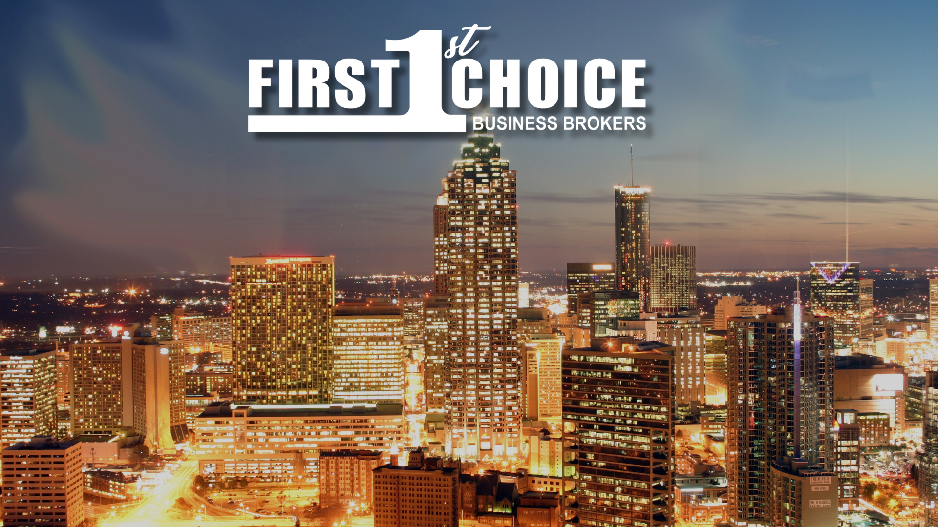 An advertisement for first choice shows a city at night