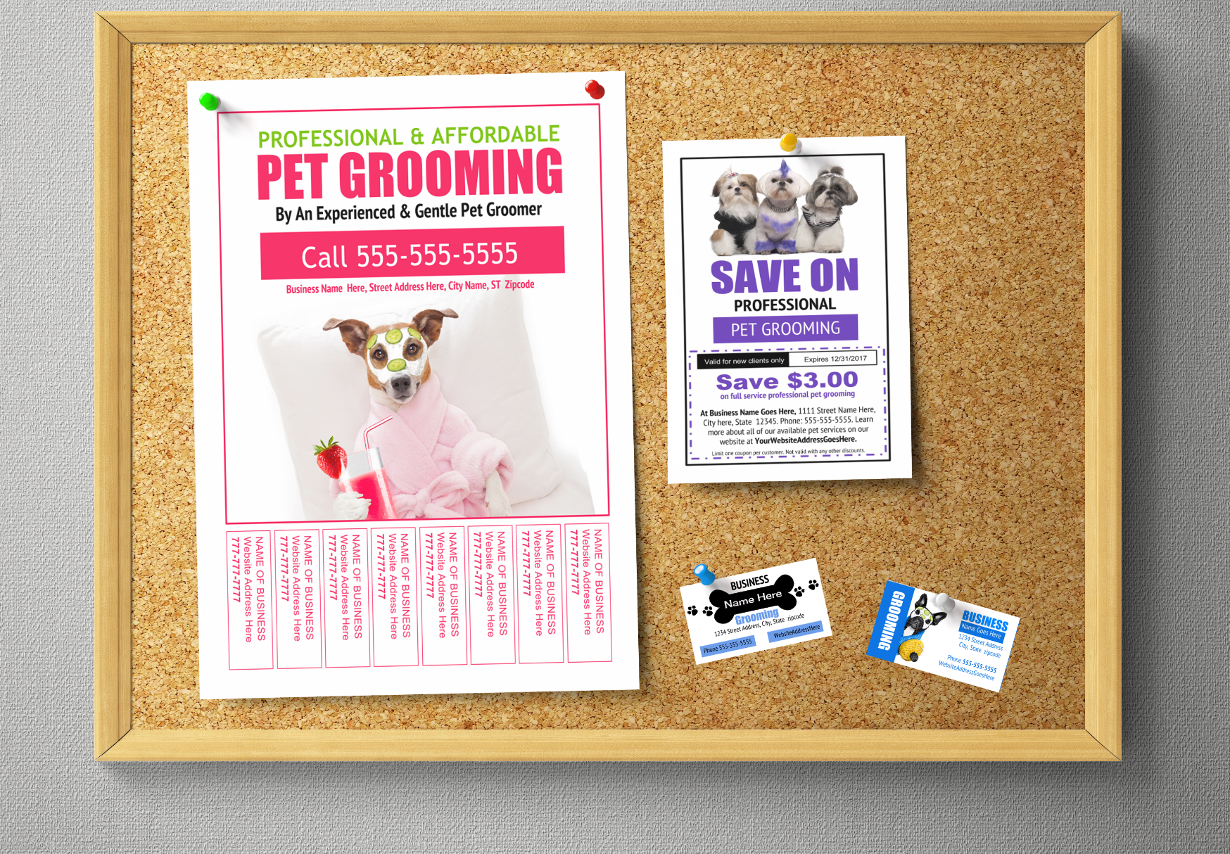 Dog grooming flyer templates For Bulletin Board Flyer Template