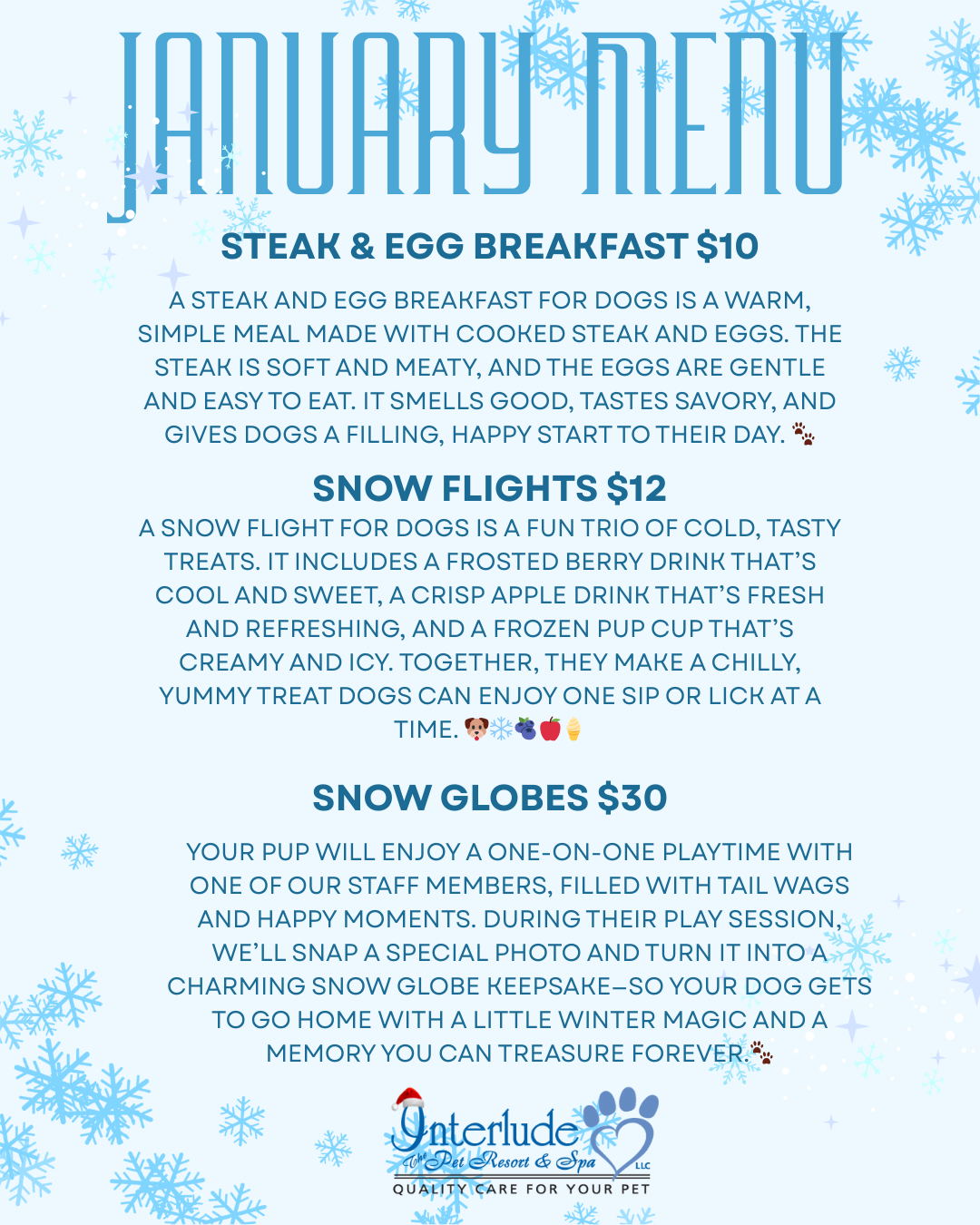 August menu with text about events, decorated with a watermelon, sunglasses, and pineapple.