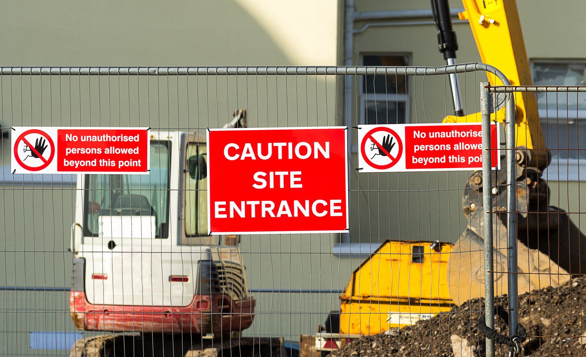 Caution Sign At Construction Site Entrance — JW Signs and Designs In Brisbane, QLD