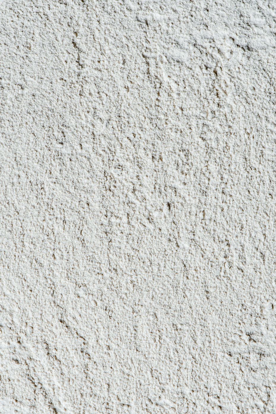 Rough, textured, light gray concrete wall with subtle dark flecks.