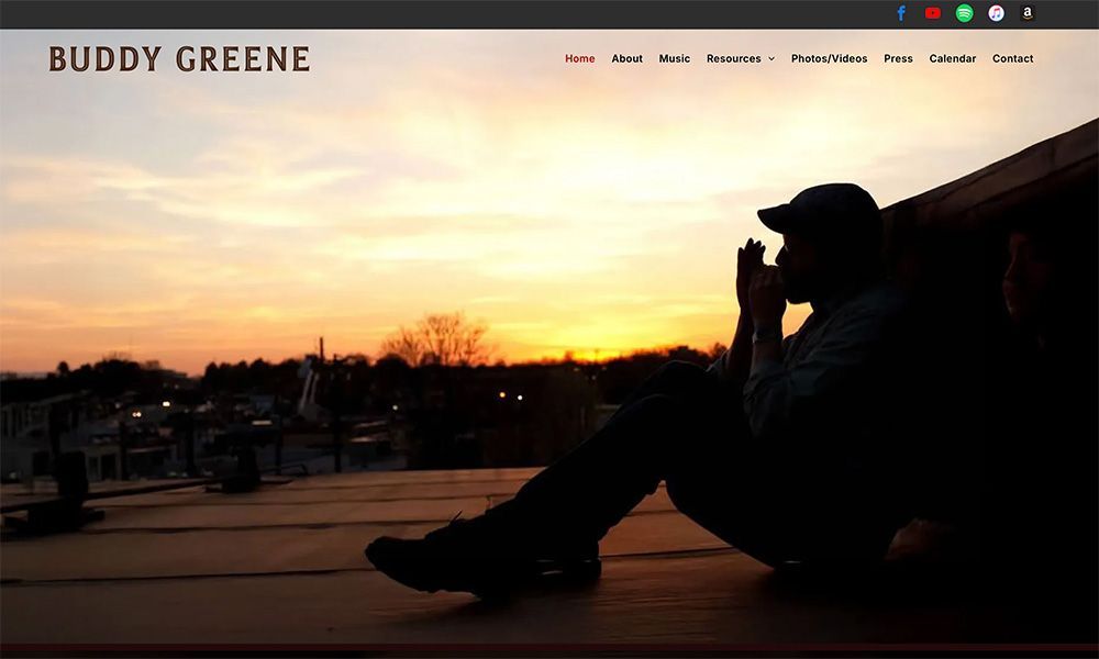 Buddy Greene website by BVC Web Design